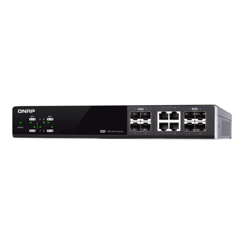 QNAP - Commutateur - Géré - 4 x 10 Gigabit SFP+ + 4 x combo 10 Gigabit SFP+ - RJ-45 - de bureau, Montab... (QSW-M804-4C)_1